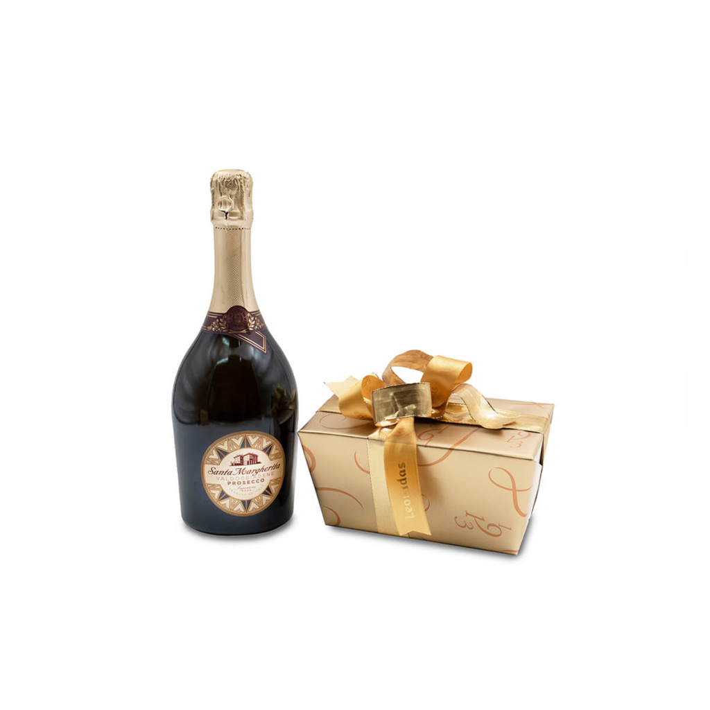 750g ποικιλία σοκολατάκια Leonidas και 1 φιάλη prosecco Santa Margherita Valdobbiadene superiore 700ml